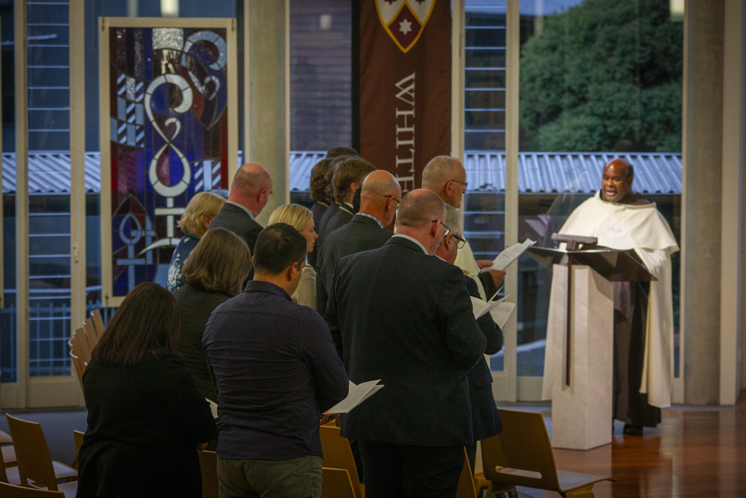 A photo of the guests during the Whitefriars College transition ritual.