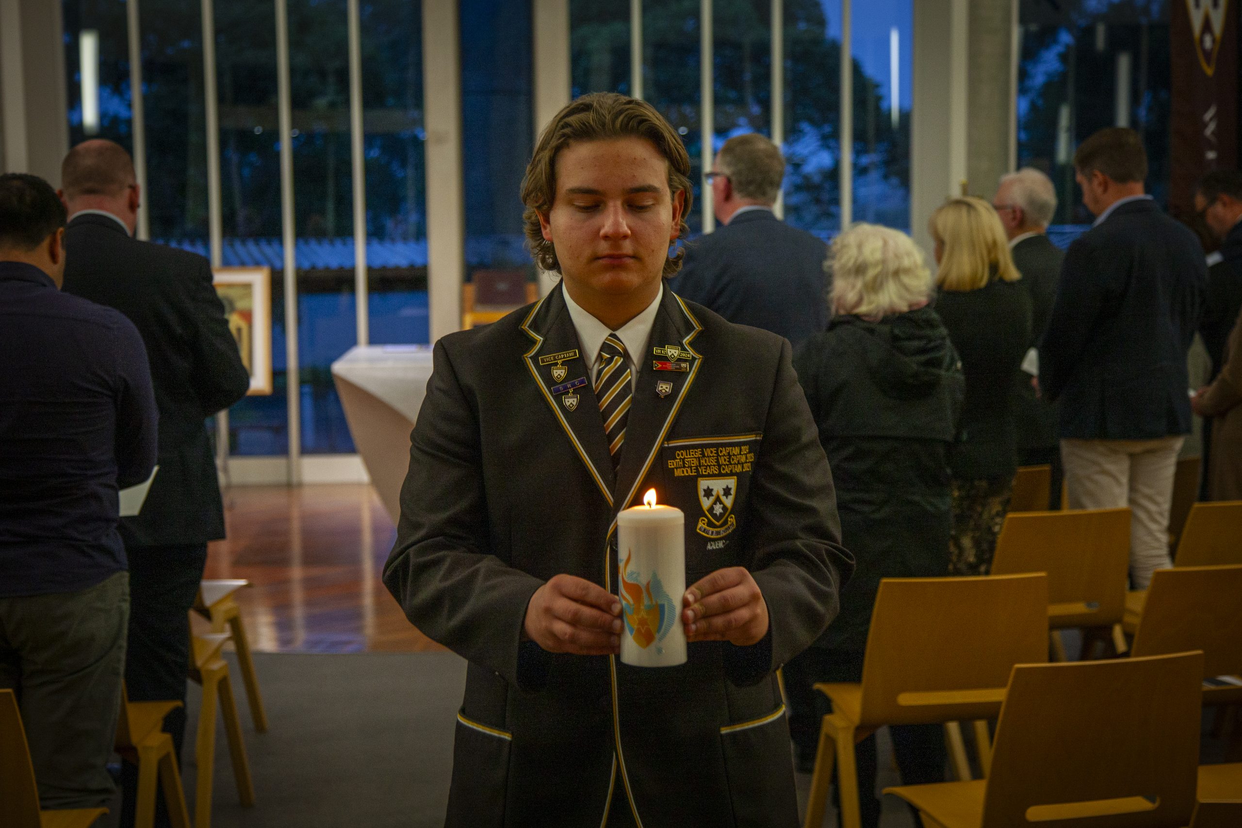 Whitefriars College student at the College's transition ritual.
