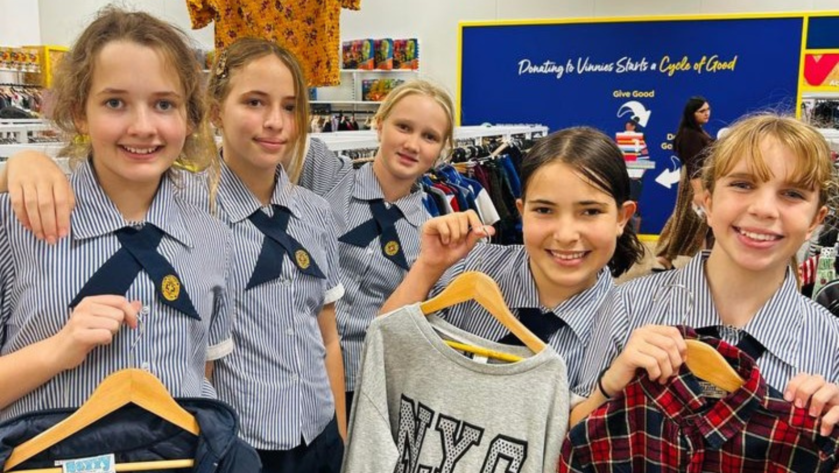 Students supporting the Vinnies Winter Appeal