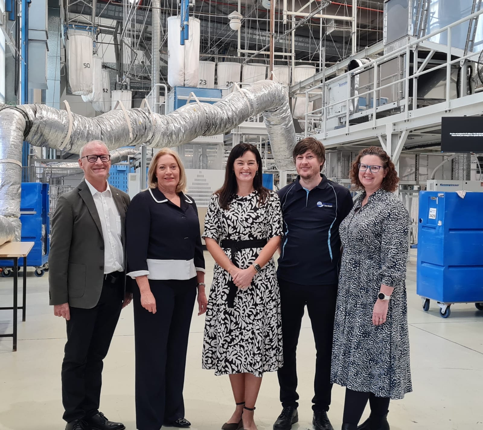 Leanne Linard undertaking a site inspection of the laundries with representatives from Holy Cross Services.