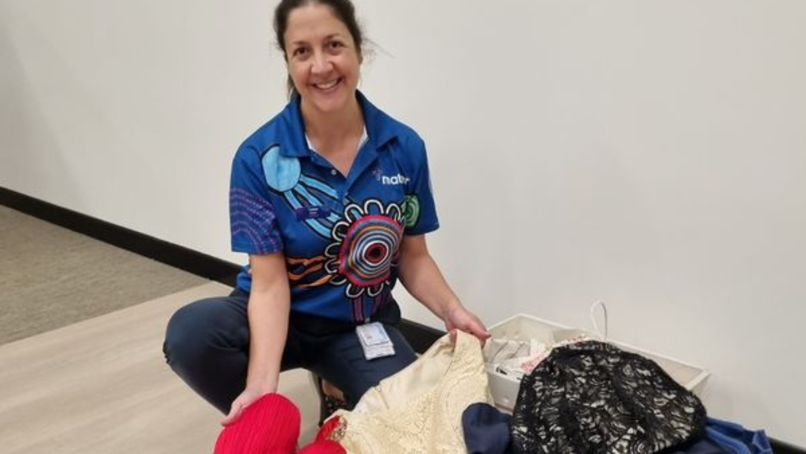Mater’s Karyn Devlin collected ball gown and suit donations to support a glitzy NAIDOC week event in the NT.