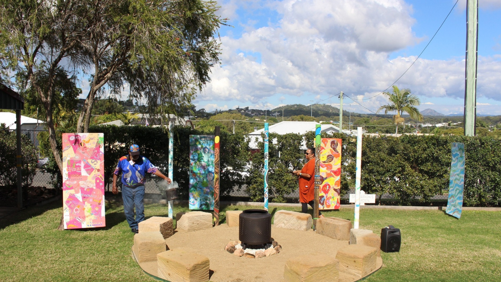 Uncle Billy Mann undertaking a traditional Darumbal Smoking Ceremony.