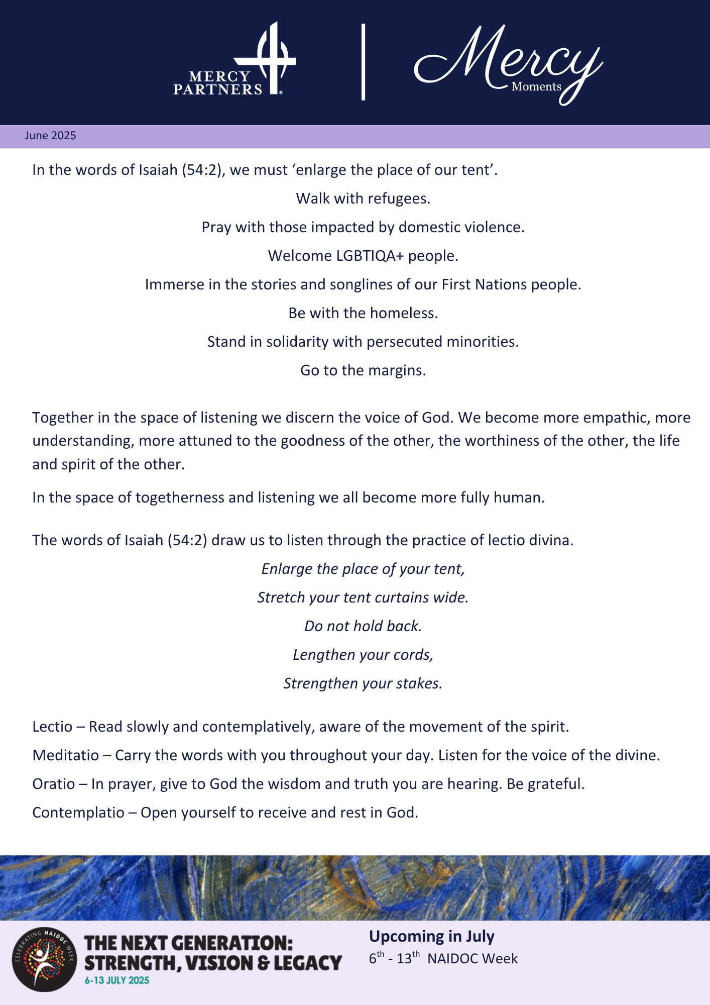 Mercy Moments- Synodality- June 2
