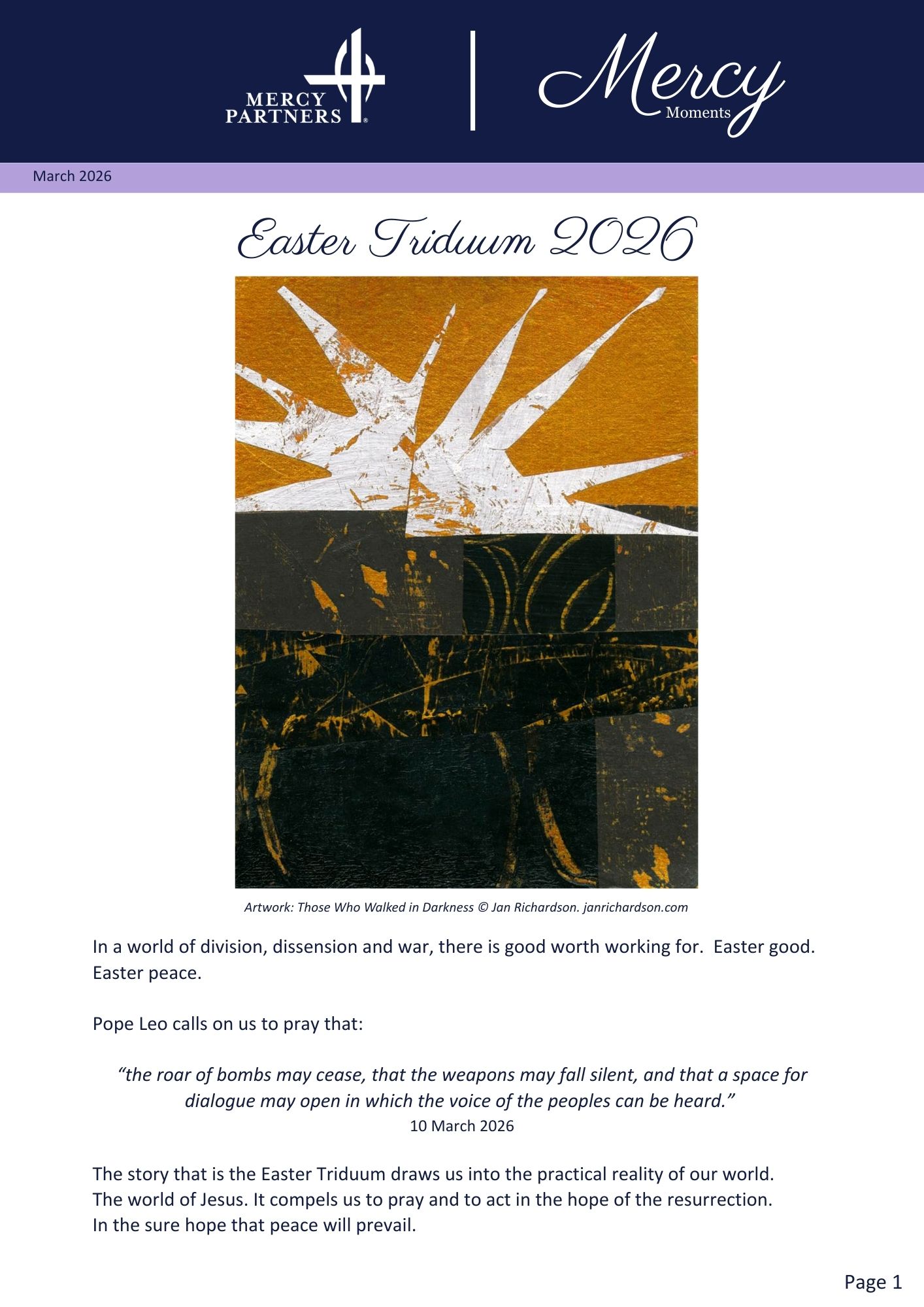 Mercy Moments - Easter 2026 Page 1