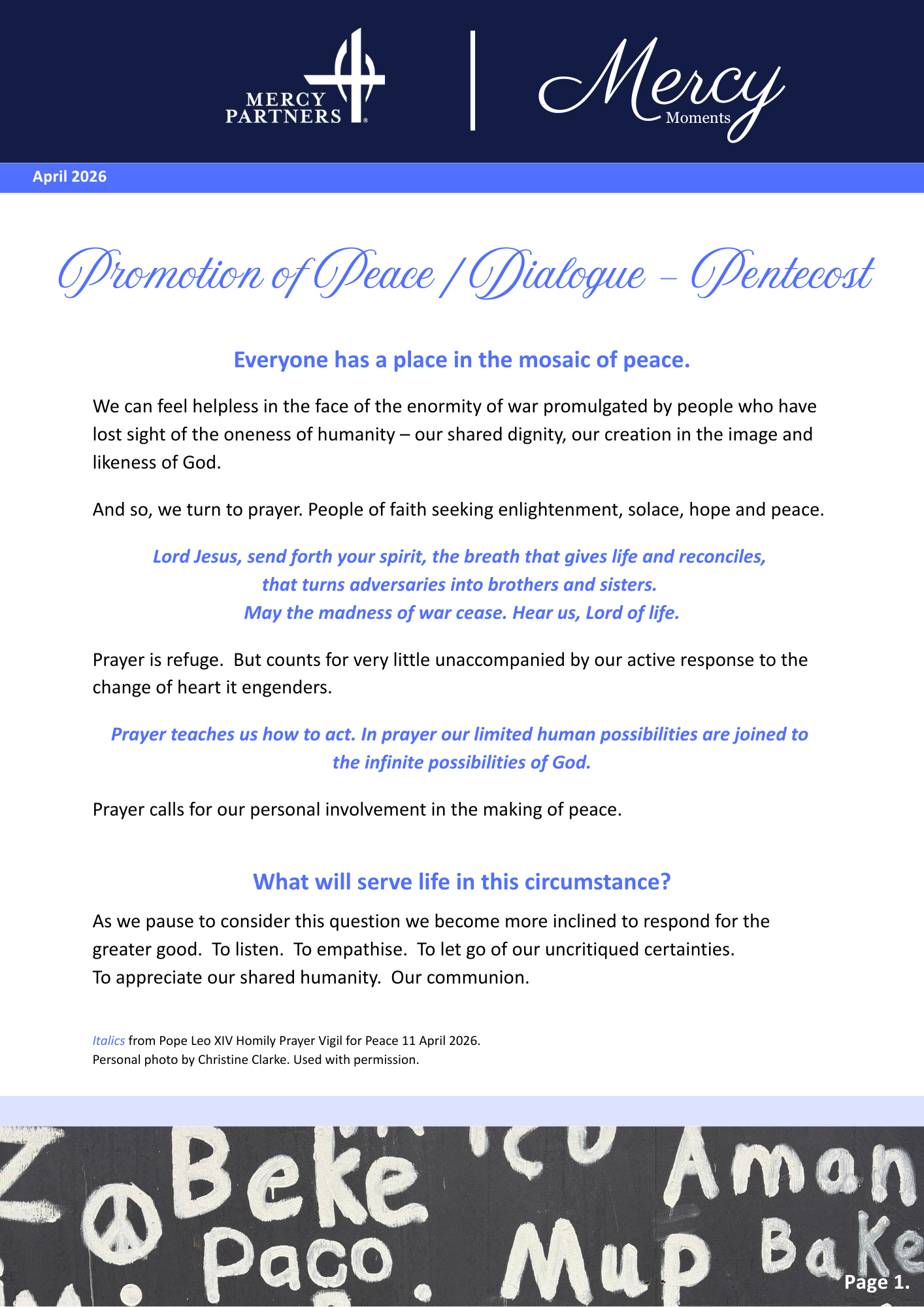 April 2026 Edition - Page 1.